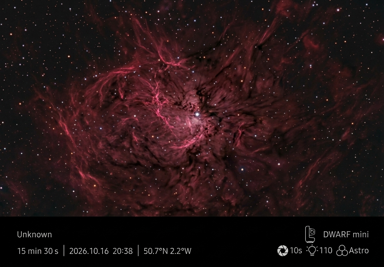 Flaming Star Nebula (IC 405), from Dorset.