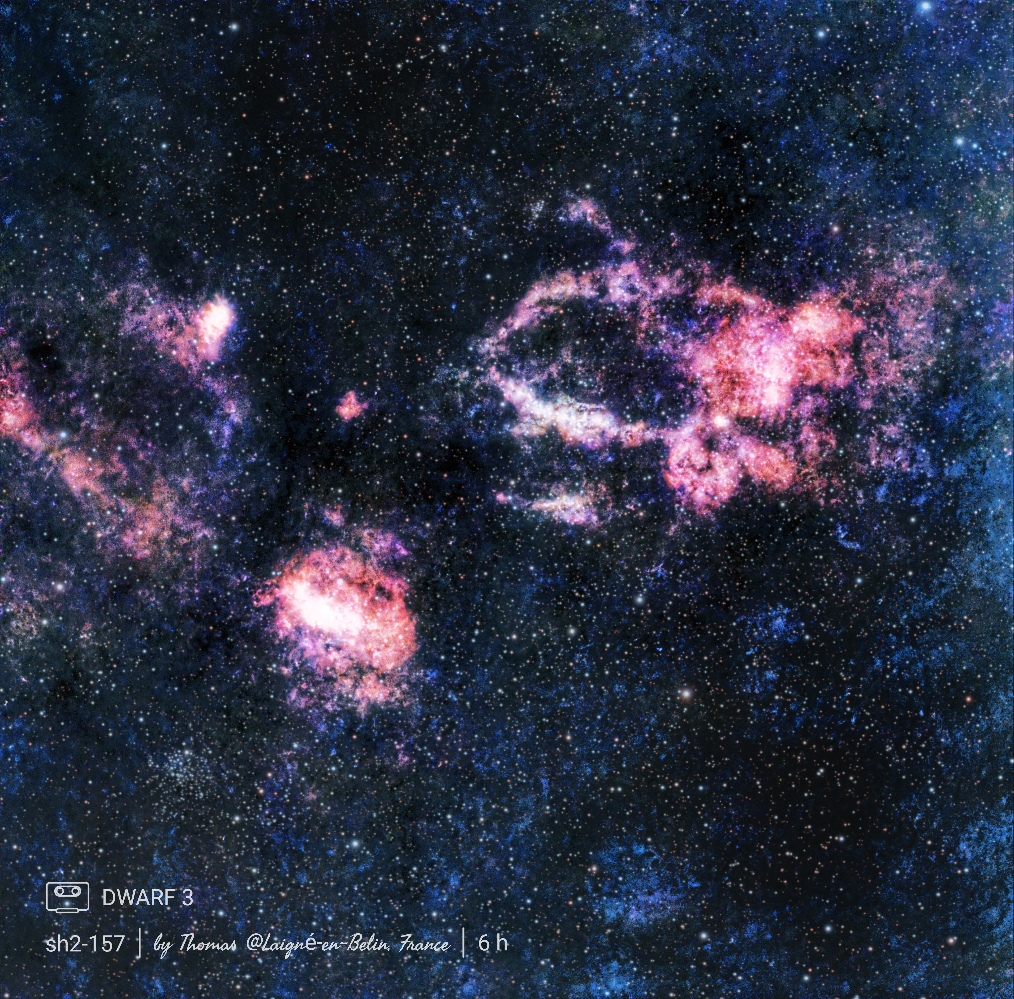 Sh-157: Lobster Claw & Bubble Nebula