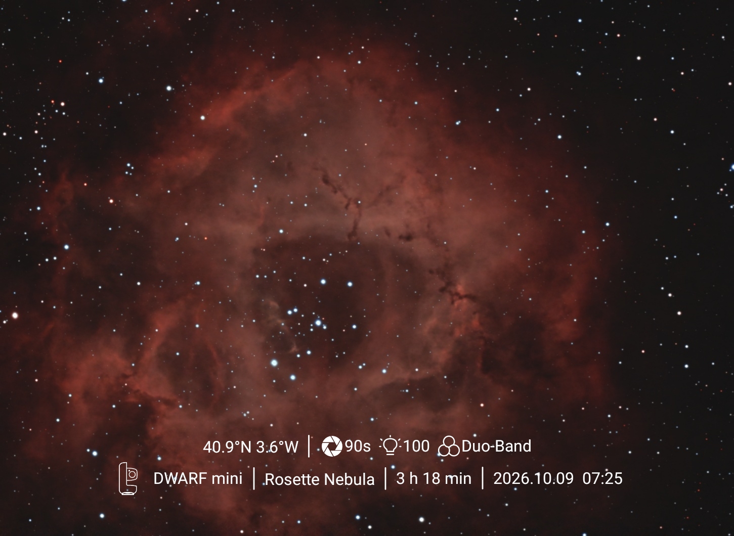 Nebulosa Roseta desde Buitrago del Lozoya