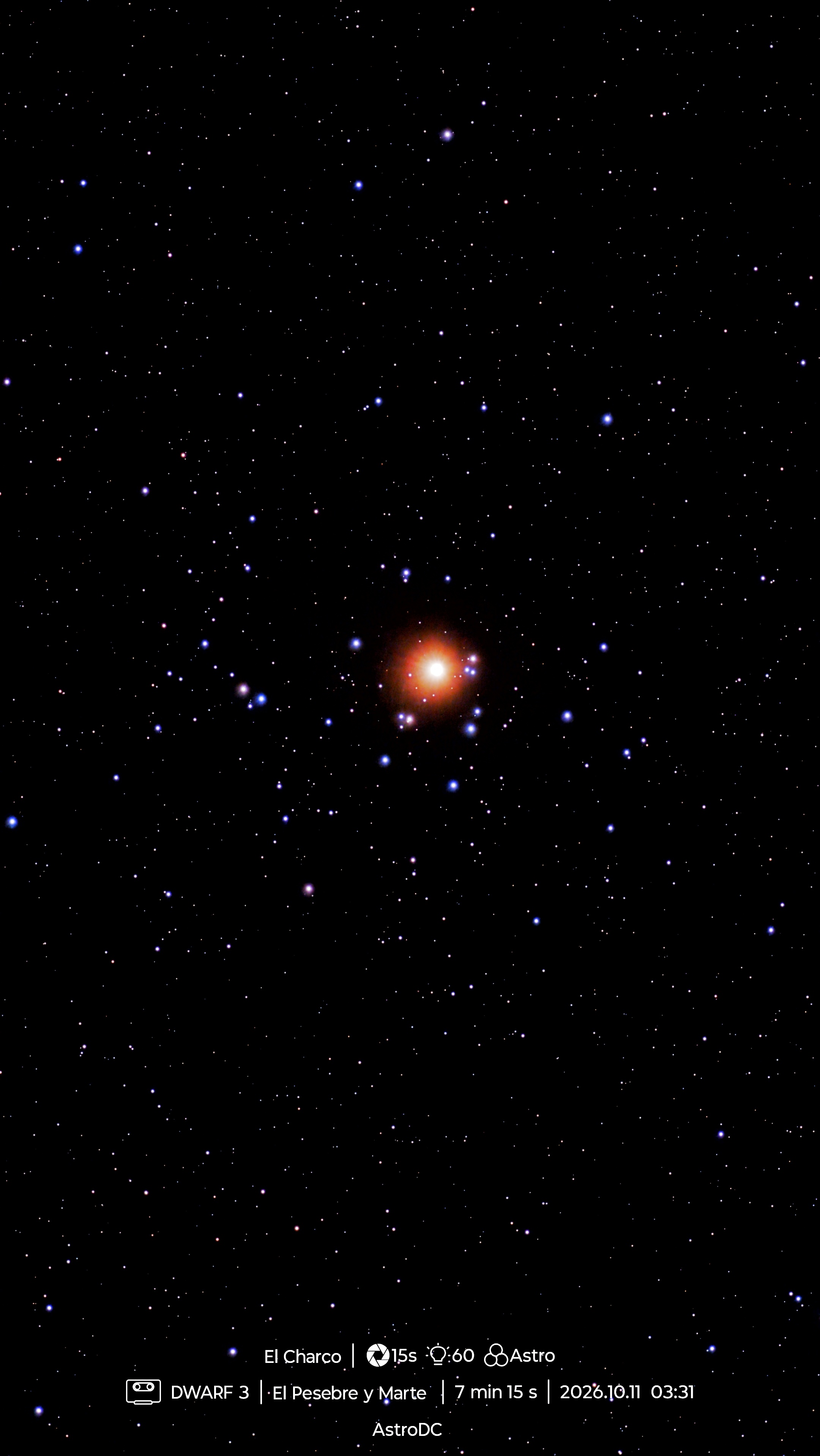 Mars in the Beehive cluster